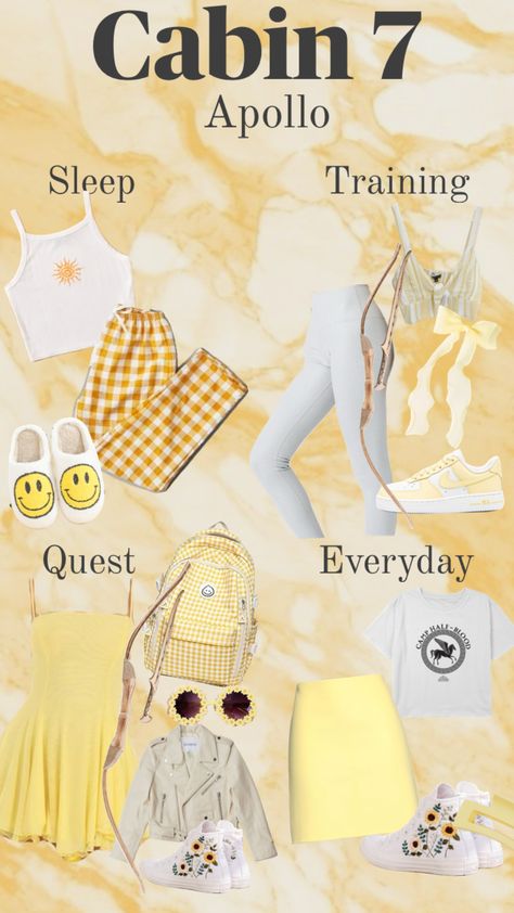 #cabin7 #apollo #outfit #percyjackson Child Of Apollo Headcanons, Apollo Aesthetic Outfit, Apollo Outfit, Cabin 7 Apollo, Chb Aesthetic, Pjo Outfits, Cabin Outfits, Camp Clothes, Cabin Outfit