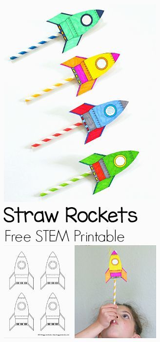 STEM Activity for Kids: How to Make Straw Rockets (w/ Free Rocket Template)- Fun for a science lesson, outdoor play activity, or unit on space! ~ BuggyandBuddy.com Sistem Suria, Straw Rockets, Rocket Template, Straw Rocket, Stem Activity For Kids, Kid Science, Sistem Solar, Play Activity, Space Activities