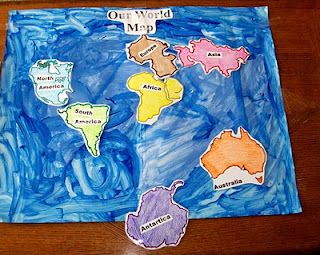 Interactive World Map to learn continents and their place-- need poster board and printables! Cc Cycle 2, Cc Cycle 1, Interactive World Map, Cooking Tips And Tricks, Study German, Miss Priss, Continents And Oceans, The Continents, Homeschool Geography