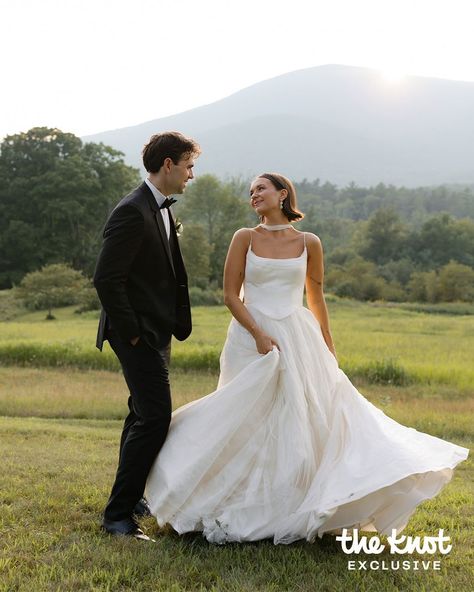 Exclusive: Digital content creator Kelsey Kotzur is MARRIED! 🤍 Kelsey and husband Jared Masinton wed on July 27th in the mountains of Vermont surrounded by 90 loved ones. The couple broke tradition by spending the night together before their wedding and exchanging private vows over coffee in the morning. ✨ Head to the link in bio for an exclusive look inside their whimsical garden party nuptials. 🌿 Photo: @rubyolivia.photography Venue: @hildenethelincolnfamilyhome Video: @_thehansons_ Plannin... Whimsical Garden Party, Brides Shoes, Private Vows, Nails Essie, Digital Content Creator, Spaghetti Strap Wedding Dress, Coffee In The Morning, Costa Rica Wedding, Bridesmaid Attire