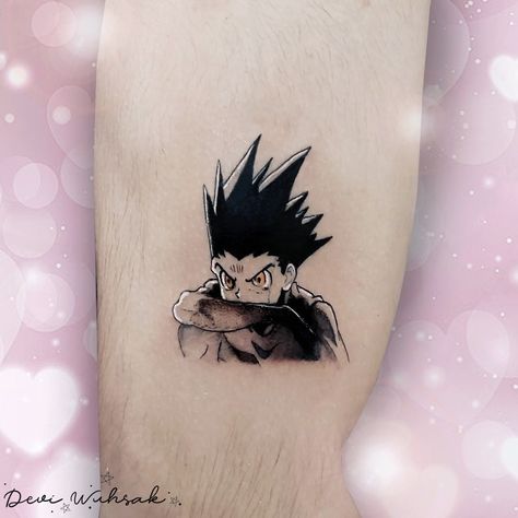 Gon Rage Tattoo, Hunter X Hunter Gon Tattoo, Hxh Tattoos, Hxh Tattoo, Space Tattoos, Hunter Tattoo, Smile Tattoo, Tattoo Anime, Note Tattoo