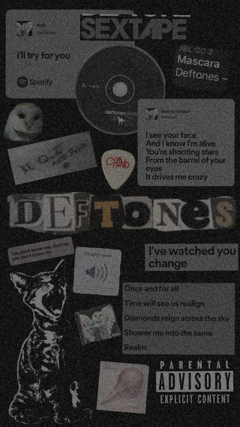 Deftones 😍 #fyp #deftones #collage #wallpaper Deftones Adrenaline Wallpaper, Deftones Lyrics Wallpaper, Deftones Collage, Deftones Lockscreen, Deftones Wallpaper Iphone, Deftones Wallpapers, Deftones Aesthetic, Tv Girl, Collage Wallpaper