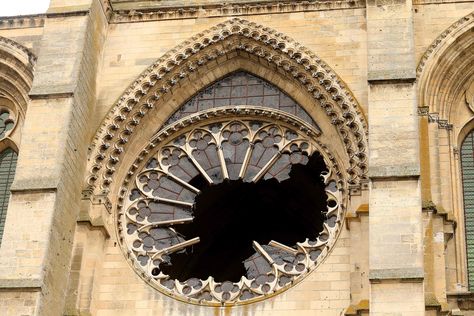 Best photos of the day: storm damage and a frozen fox Gothic Style Architecture, Stained Glass Rose, Gothic Windows, Window Stained, Rose Window, Gothic Cathedrals, Marissa Meyer, Gothic Rose, Gothic Cathedral