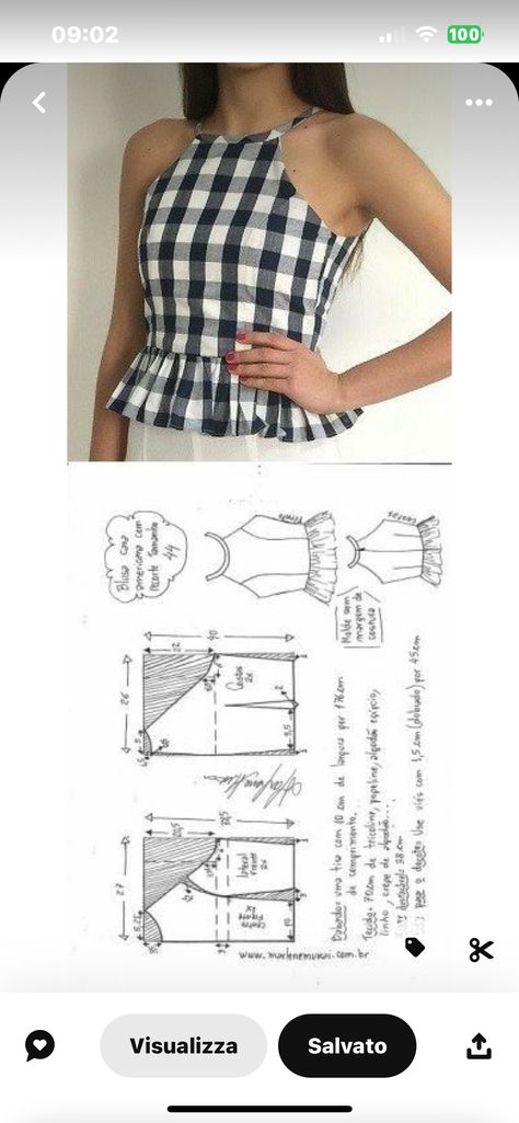 Pola Top, Sewing Tutorials Clothes, Diy Vetement, Costura Diy, Kleidung Diy, Blouse Pattern Sewing, Easy Sewing Patterns, Diy Sewing Clothes, Modieuze Outfits