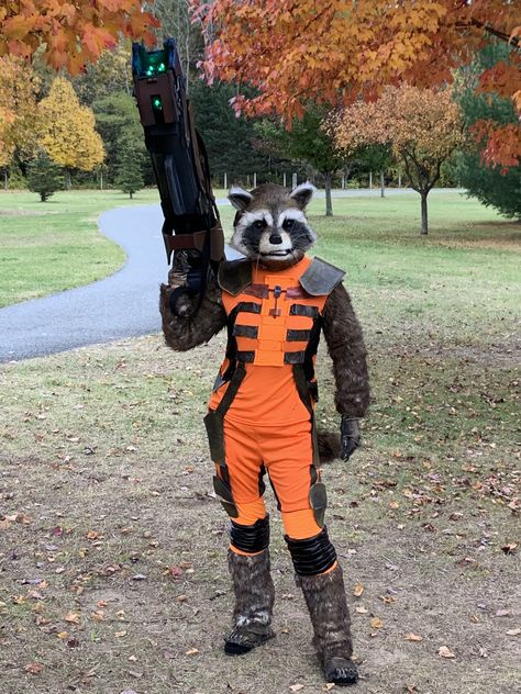 Rocket Costume Guardians Of The Galaxy, Guardians Of The Galaxy Family Costume, Gardians Of The Galaxy Costumes, Guardians Of The Galaxy Trunk Or Treat, Guardian Of The Galaxy Costume, Guardians Of The Galaxy Costume, Guardians Of The Galaxy Cosplay, Rocket Raccoon Costume, Rocket Costume