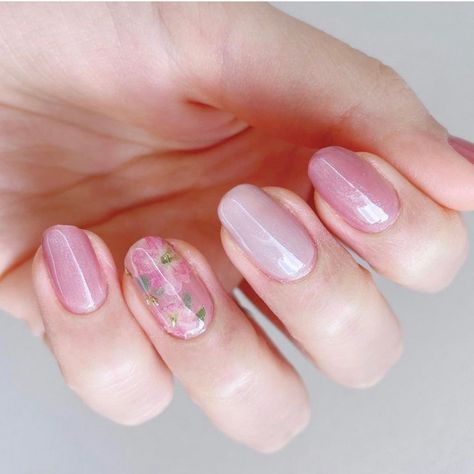 Beautiful Nail Art Designs 2021 : Transparent Flower Pressed Nails Nail Art Designs Floral, Spring Nail Art Designs, Flower Transparent, Transparent Flowers, Aesthetic Nails, Transparent Nails, Girly Aesthetic, Spring Nail Art, Beautiful Nail Art