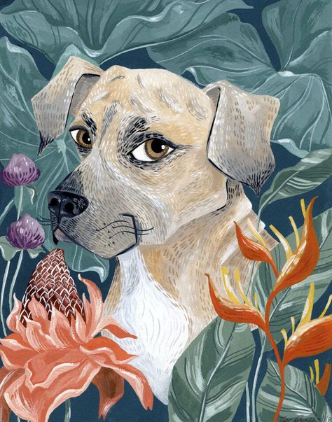 Dog Illustration Art, Rae Ritchie, Dog Portraits Art, Paint Your Pet, Friends Illustration, Special Friends, Design And Illustration, Custom Dog Portraits, Dog Illustration