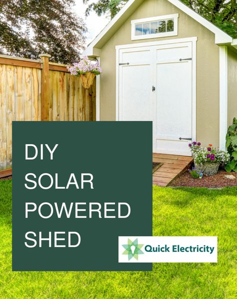 Solar Powered Shed, Shed With Solar Panels, Shed Solar Power Diy, Diy Solar Panels For Electricity, Tiny Pool House, Diy She Shed, Diy Solar Power, Solar Diy, Diy Solar Power System