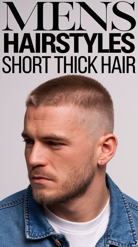 Explore 21 stylish ideas for mens hairstyles short thick hair, perfect for every look from straight to curly, fade to messy. Whether you prefer wavy, blonde, grey, or even braids, these haircuts are designed to bring out the best in thick hair. Ideal for round faces and short styles, find options like bob haircuts, short sides, and cuts for mens thick curly hairstyles. With styles suited for mens hairstyles short thick hair wavy, fade, and blonde, there's a fresh look for everyone. Mens Thick Curly Hairstyles, Short Thick Hair Wavy, Mens Hairstyles Short Thick Hair, Thick Hair Wavy, Thick Curly Hairstyles, Short Thick Hair, Curly Fade, Buzz Cut For Men, Buzz Cut Styles