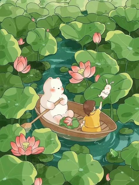 Pix Art, Cat Air, Kawaii Doodles, Dreamy Art, Cute Wallpaper Backgrounds, الرسومات اللطيفة, Wallpaper Iphone Cute, Lily Pads, 귀여운 동물