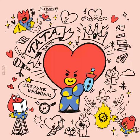 Bt21 Doodle, Bts Backpack, Minimal Tattoo Designs, Minimal Tattoo Ideas, Bt21 Merch, V Chibi, Astuces Diy, Sweet Moments, Apple Watch Wallpaper