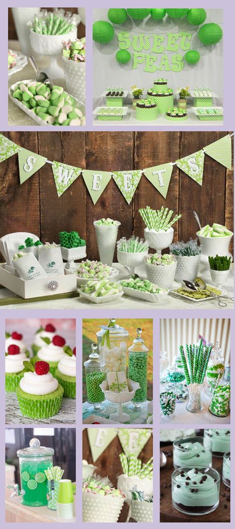 Candy Bar Green, Mesa de Dulces Verde. Green And White Candy Bar, Baby Shower Verde, Candy Station, Green Candy, Architecture Tattoo, Candy Bars, Dinosaur Party, Candy Buffet, Travel Wedding