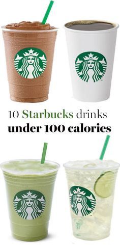 Low Cal Starbucks Drinks, Starbucks Drinks Under 100 Calories, Low Calorie Starbucks Drinks, Drinks At Starbucks, Healthy Starbucks Drinks, Starbucks Coffee Drinks, Low Calorie Drinks, Starbucks Menu, Under 100 Calories