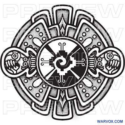 Tlaloc Rain God Tattoo Design - ₪ AZTEC TATTOOS ₪ Warvox Aztec Mayan Inca Tattoo Designs Aztec Calendar Tattoo Design, Aztec Eye Tattoo, Ollin Aztec Tattoo, Mexican Graphics, Aztec Shield, Quetzalcoatl Tattoo, Aztec Warrior Tattoo, Mayan Glyphs, Shield Tattoo