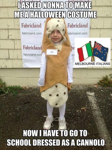 Cannoli costume Cannoli Costume, Italian Girl Problems, Italian Nonna, Hebrew Holidays, Sicilian Women, Italian Things, Italian Sayings, Italian Jokes, Italian Memes