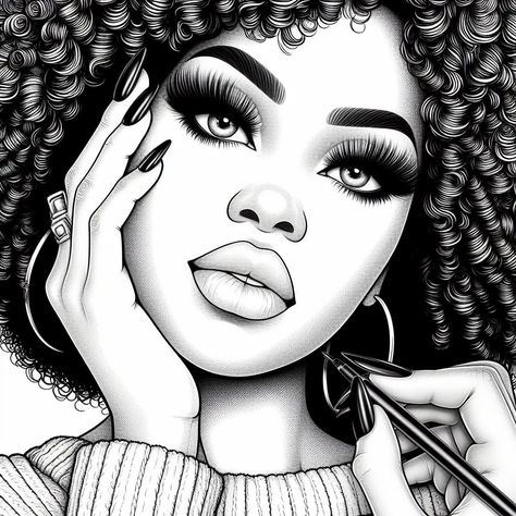 ✨ Unleash Your Inner Artist with 'Black Queens'! ✨ Embark on a creative journey with our exclusive collection of adult coloring pages, featuring stunning line art of Black and African women. These pages are not just coloring sheets; they're gateways to exploring the rich tapestry of African culture, fashion, and beauty. 🎨 Why You'll Love Our Coloring Pages: Unique Artwork: Each page is a masterpiece, showcasing intricate patterns and scenes that celebrate the diversity and elegance of African heritage. Instant Stress Reliever: Immerse yourself in the tranquil world of coloring, a perfect escape from the hustle and bustle of daily life. Digital Download: Instant access means you can start coloring right away! Print at home for a traditional experience, or use on your favorite digital color Black Women Coloring Pages, Black Woman Art Drawings, Free Coloring Pictures, African Drawings, Half Sleeve Tattoos Drawings, Black King And Queen, Pencil Sketch Images, Cute Sketches, Canvas Drawing