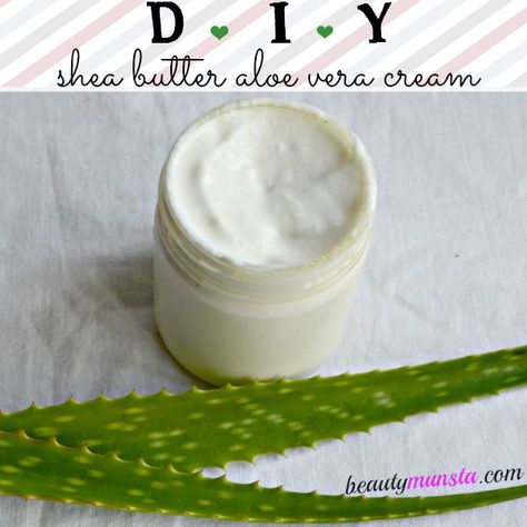 A simple whipped shea butter and aloe vera cream recipe for smooth, soft and supple skin! You can use it to moisturize hair as well! Diy Whipped Shea Butter, Natural Beauty Hacks, Aloe Vera Acne, Face Cream Recipe, Shea Butter Face, Aloe Vera Cream, Shea Butter Recipes, Diy Body Butter, Body Butters Recipe