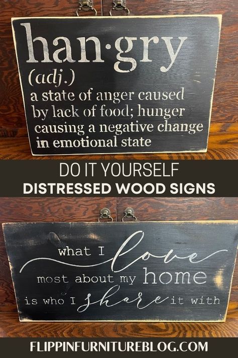 Distressed wood signs are all the rage right now and for good reason! They add a touch of rustic charm to any room. In this step-by-step tutorial, I will teach you, from start to finish, how to make your own DIY Distressed Wood Signs. Scrap wood, paint, stencil, and a sander are all you need! If you are wanting this same adorable look for your home, let me walk you through it! Diy Distressed Wood, Paint Stencil, Stencil Wood, Distressed Wood Signs, Stencils For Wood Signs, Large Stencils, Wood Paint, Diy Wood Signs, Fusion Mineral Paint