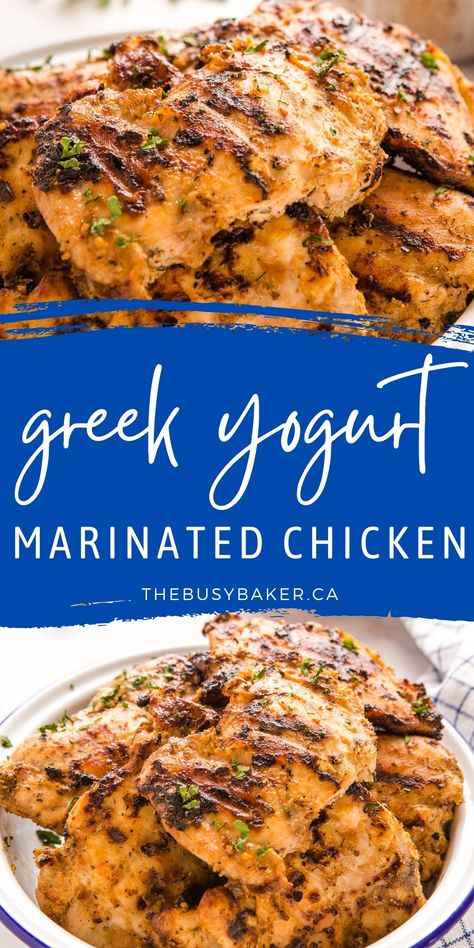 Yogurt Grilled Chicken, Greek Yogurt Chicken Thigh Marinade, Chicken Thigh Greek Yogurt, Chicken Marinated In Yogurt Recipe, Greek Yogurt Recipes Chicken, Greek Chicken With Yogurt Marinade, Marinating Chicken In Greek Yogurt, Marinating Chicken With Yogurt, Marinate Chicken In Greek Yogurt