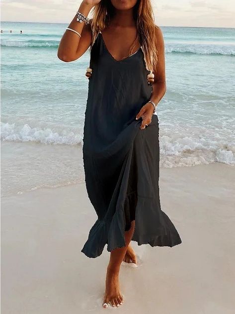 Boho Holiday Dress, Loose Maxi Dress, Beach Resort, Bohemian Dress, Belleza Natural, Beach Dresses, White Casual, Fashion Colours, Amelie