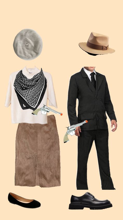 Bonnie and Clyde #halloween #costumeideas #couples #inspo #explorepage Bonnie Et Clyde, Bonnie And Clyde Costume, Bonnie And Clyde Halloween, Bonnie And Clyde, Couples Costume, Spooky Szn, Costume Inspo, Bonnie N Clyde, Couples Costumes