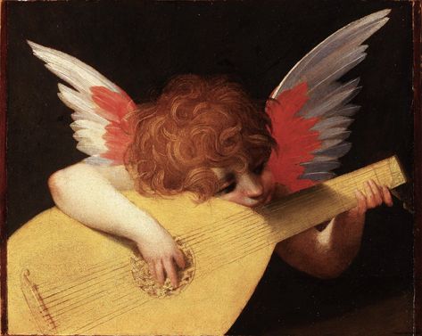 Angel playing the lute by Rosso Fiorentino 1521 | Artworks | Uffizi Galleries Google Art Project, Uffizi Gallery, A4 Poster, Caravaggio, Rembrandt, Ancient Greece, An Angel, Art Google, Ancient Art