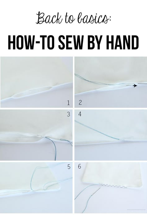 Back to basics: How to sew by hand ...great tutorial! #sewing #tips Sew By Hand, Couture Invisible, Sewing 101, Costura Diy, Pola Sulam, Sewing Stitches, Heirloom Sewing, Sewing Lessons, Sewing Projects For Beginners