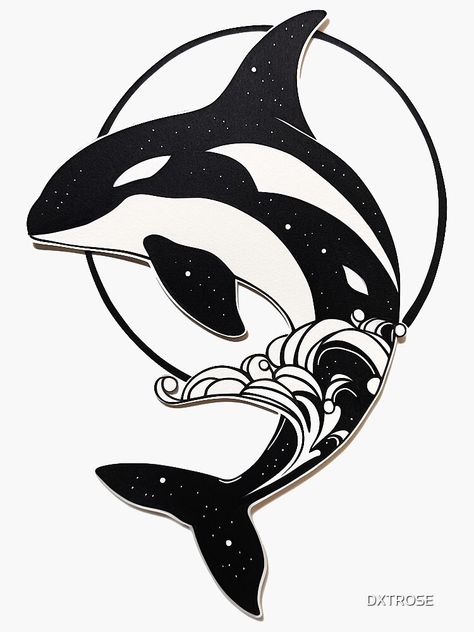 "TEAM ORCA Killer Whale Swimming Orca Protest Art Ink Illustration" Sticker for Sale by DXTROSE | Redbubble Orca Sticker, Killer Whale Drawing, Orca Illustration, Orca Shirt, Orca Drawing, Killer Whale Tattoo, Orca Design, Orca Art, Whale Swimming