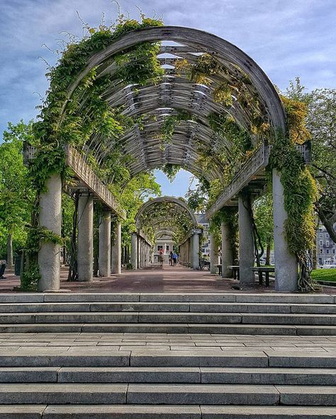 Check out this list of 9 places to take pictures in Boston, MA. From row houses to lush gardens there is something for everyone's Instagram feed. Christopher Columbus Park Boston, Boston Photo Ideas, Boston Pictures Ideas, Cute Places To Take Pictures, Boston Instagram Pictures, Boston Vibes, Boston Massachusetts Photography, Salem Trip, Boston Pictures