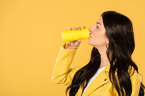 Drinking Juice Box Pose, Drinking Soda Pose, Collagen Photography, Mushroom Coffee Benefits, Mood Drinks, Pose Study, Watermelon Mojito, Functional Beverage, Turkey Tail Mushroom