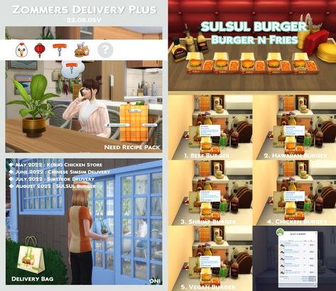 Sims 4 Healthy Food Delivery, Sims 4 Delivery Mod, Sims 4 Cc Food Delivery Mod, Oni Sims 4 Food, Sims 4 Mods Food Delivery, Sims 4 Japanese Food, Sims 4 Food Delivery Mod, Burger Delivery, Chicken Store