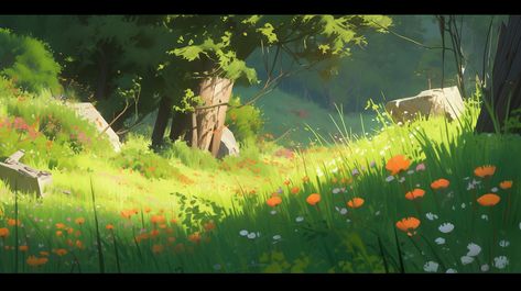 Landscape Drawing Tutorial, Concept Art Books, Forest Drawing, Forest Illustration, Background Drawing, Landscape Concept, Seni Cat Air, Game Concept Art, Landscape Drawings