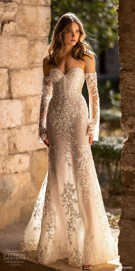 Corset Top Wedding Dress Strapless, Beige Bridal Dress, Fall 2024 Wedding Dress, Eva Lendel Wedding Dresses, Beige Wedding Dress, Summer Wedding Dresses, Eva Lendel, Mermaid Ball Gown, 2024 Wedding Dresses