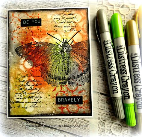 Kath Stewart, Tim Holtz Distress Crayons, Windows Programs, Tim Holtz Stamps, Distress Crayons, Tim Holtz Cards, Crayon Set, Ranger Ink, Distressed Painting