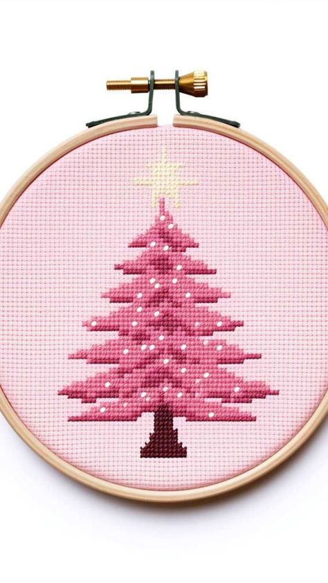 30 Christmas Cross Stitch Ideas to Brighten Your Holidays - Crafty Cici Joy Cross Stitch Ideas, Pink Cross Stitch, Cross Christmas Tree, Santa Cross Stitch, Unique Cross Stitch, Cross Stitch Tutorial, Xmas Cross Stitch, Cross Stitch Pillow, Cross Stitch Christmas