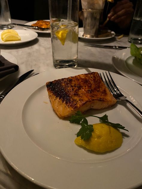 Salmon Fancy Dinner, Russell James, Beach Dinner, Dinner Restaurants, Salmon Dinner, Fish Dinner, November 9th, Fancy Food, Romantic Dinner