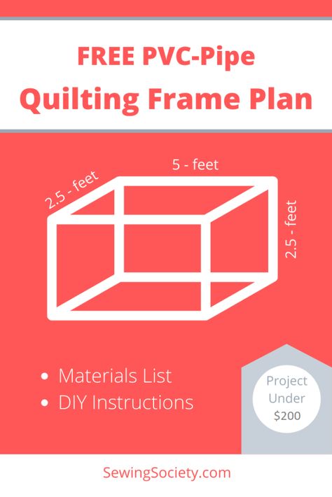 DIY Quilting Frame Plan (PVC Pipe) – Sewing Society Pvc Quilting Frame How To Make, Diy Quilting Frame For Sewing Machine, Diy Quilting Frame Plans, Tying Quilts, Diy Quilting Frame, Hand Quilting Frames, Tshirt Quilt Diy, Quilt Frame, Diy Quilting