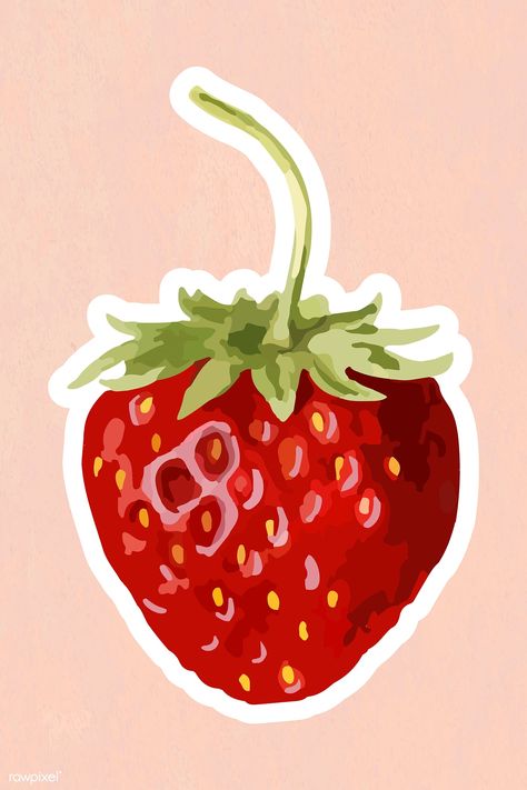 Sticker Overlay, Strawberry Illustration, Ratatouille Disney, Strawberry Graphic, Strawberry Clipart, Strawberry Water, Fruit Stickers, Strawberry Art, Fruit Wallpaper