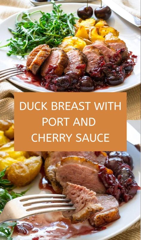 Duck breast with port and cherry wine is a tasty recipe from Giangi's Kitchen. Imagine a cooked to perfection duck breast that is served with a rich and flavorful Port wine sauce with added cherries. So decadent! The combination of flavors just leaves wanting more! Duck Breast Recipe, Cherry Sauce, Duck Breast, Dinner Today, Roast Duck, Duck Recipes, Asian Fusion, Recipes For Beginners, Savoury Dishes