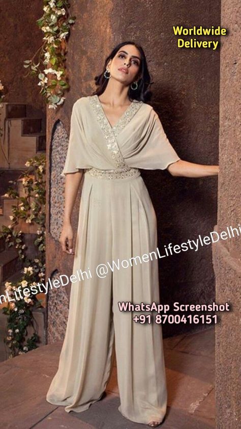 Party wear dress Jumpsuits For Women Indian, Indo Western Outfits For Women, Mehendi Function, Trendy Outfits Indian, Gown Party Wear, Outfits Indian, Dresses Traditional, Party Wear Dress, Wedding Blouse Designs