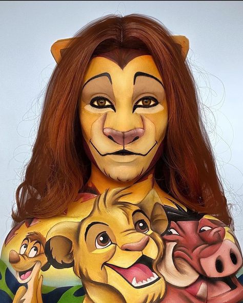 Face Painting Ideas For Competition, Full Body Makeup Art, Disney Makeup Looks Full Face, Full Body Makeup, Kids Halloween Face, Crazy Eye Makeup, Thanksgiving Makeup, Adult Face Painting, Cartoon Makeup