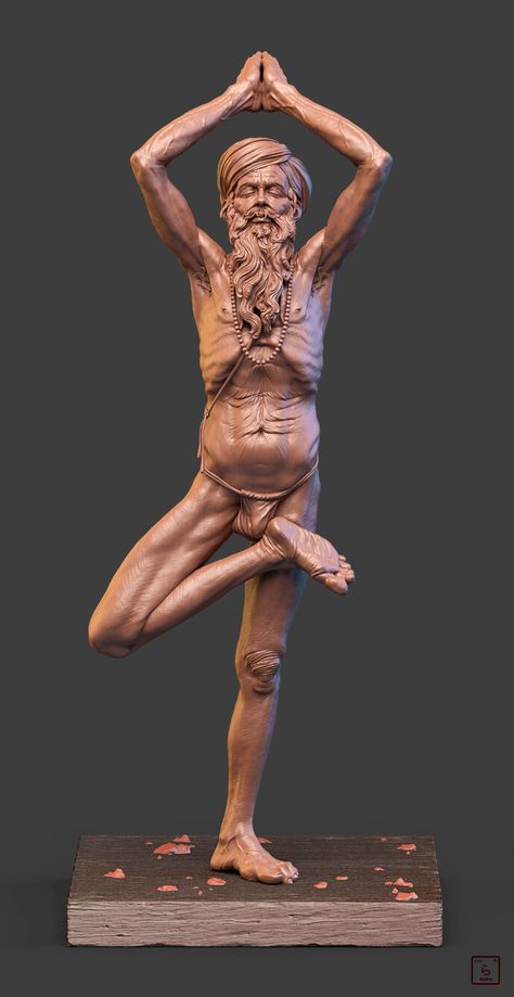 ArtStation - Half Lotus Tree Pose Redux, Raphael Phillips Surreal Art Painting, Human Anatomy Reference, Historical Sculptures, Exhibition Models, Anatomy Sculpture, Caricature Sketch, Human Sculpture, Human Figure Drawing, Tree Pose