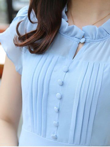 Ruffle Collar Chiffon Swing Dress Dress Pattern Free, Detail Couture, Churidar Neck Designs, Kurti Sleeves Design, Outfit Essentials, Designer Kurti Patterns, Neck Designs For Suits, Salwar Designs, Kurti Designs Latest