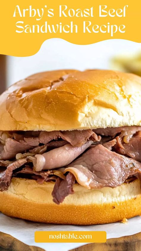 Arby’s Roast Beef Sandwich Recipe – Nosh Table Arby’s Roast Beef Sandwich, Copycat Arbys Roast Beef Sandwich, Arby’s Roast Beef Recipes, Arbys Roast Beef, Arbys Roast Beef Recipe, Arbys Roast Beef Sandwich, Roast Beef Sandwich Recipes, Tender Roast Beef, Beef Sandwich Recipes