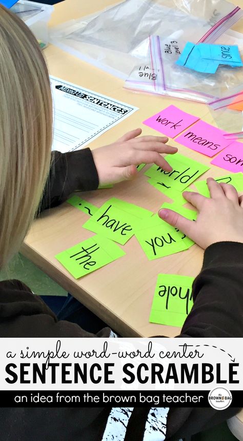 This is one of my favorite Word Work centers - sentence scrambles! Students must unscramble the words to make complete sentences with proper punctuation. A real challenge for every learner. Proper Punctuation, Word Work Kindergarten, Making Sentences, Sentence Scramble, Sight Word Fun, Sentence Activities, Word Work Centers, 2nd Grade Writing, Sentence Building