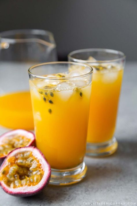 Fruit Drinks Recipes, Passionfruit Recipes, Fruit Juice Recipes, Passion Fruit Juice, Juice Drinks, Fruit Drinks, Drinks Alcohol Recipes, Delicious Cocktails, Alcohol Recipes