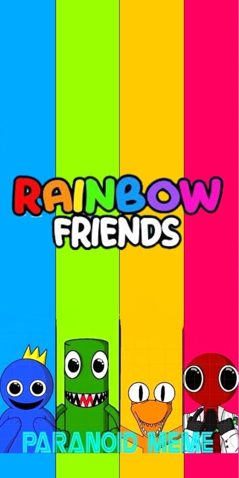 Fiesta Rainbow Friends, Rainbow Friend, Friend Logo, Friends Poster, Rainbow Friends, Indie Horror, Friends Wallpaper, Drawings Of Friends, Rainbow Theme