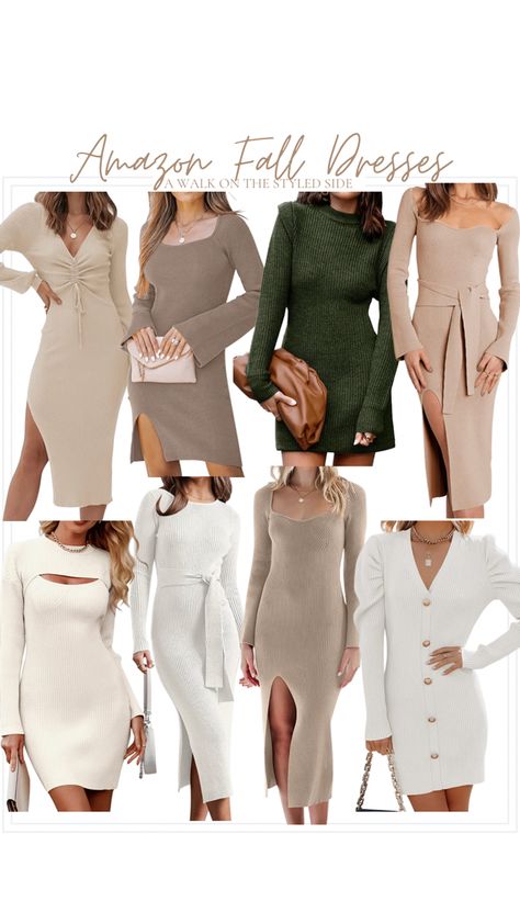 Best Sweater Dresses On Amazon, Housewarming Party Outfit Fall, Amazon Bridal Shower Dresses, Fall Amazon Dresses, Amazon Sweater Dress, Amazon Holiday Dress, Fall Dresses Amazon, Amazon Winter Dresses, Amazon Fall Dresses