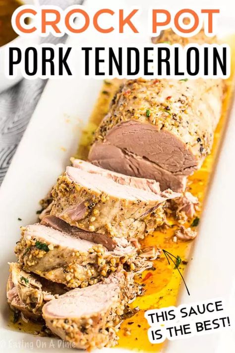 Tenderloin Crockpot, Crock Pot Pork Tenderloin, Pork Tenderloin Crock Pot Recipes, Tenderloin Recipes Crockpot, Tenderloin Pork, Pork Loin Crock Pot Recipes, Easy Pork Tenderloin Recipes, Freezer Ideas, Easy Pork Tenderloin