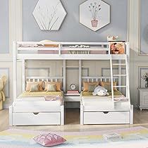 Kids Bunk Beds Twin Over Full, Bunk Bed Twin Bed, Twin High Sleeper Beds, Shared Room With Crib And Queen Bed, Quadruple Bunk Beds For Small Room, Twin And Full Bunk Beds For Kids, Bunk Bed And Trundle, 2 Twin Beds In Small Room Teen, Double Single Bunk Beds